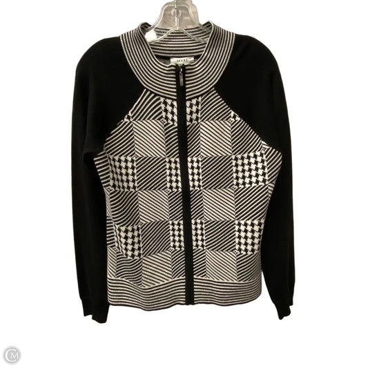 Sweater Cardigan By Sioni In Black & White, Size: M
