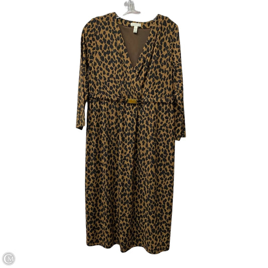 Dress Casual Midi By Charter Club In Animal Print, Size: L