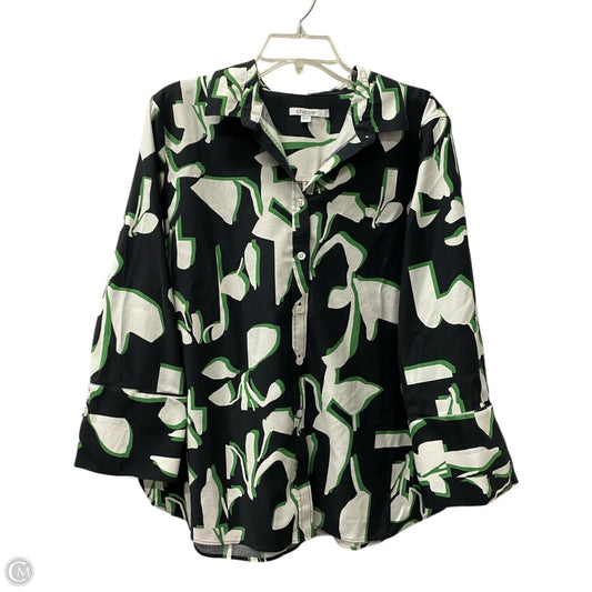 Top Long Sleeve By Chicos In Black & Green, Size: Xl
