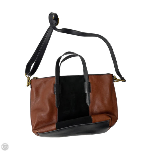 Handbag Leather By Fossil, Size: Medium