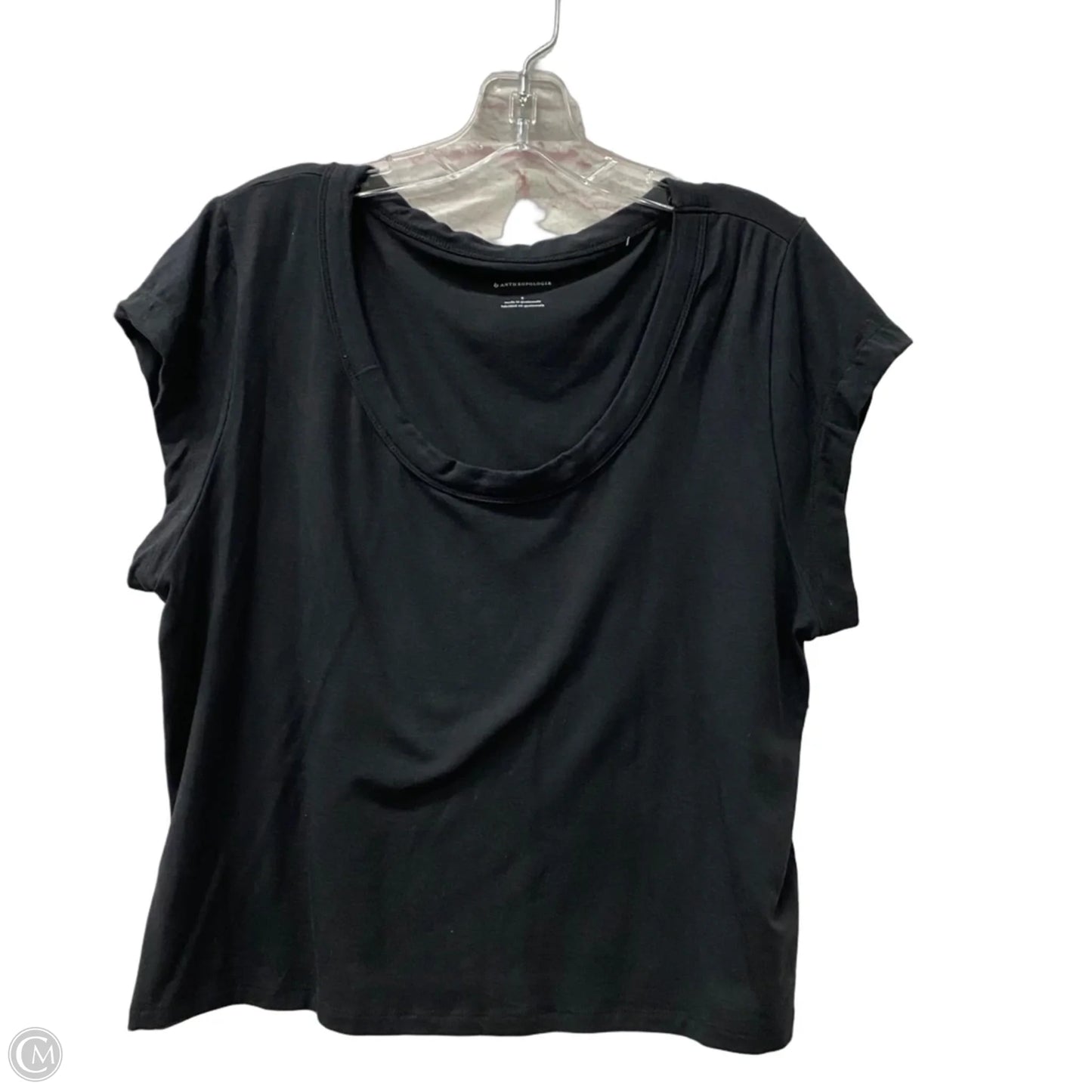 Top Short Sleeve By Anthropologie In Black, Size: S