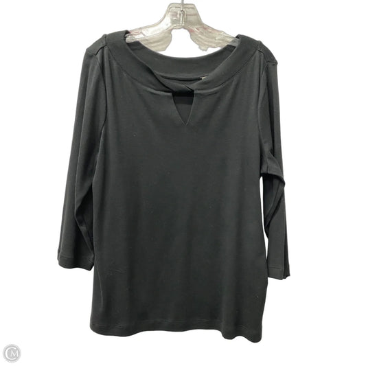 Top 3/4 Sleeve By Chicos In Black, Size: L