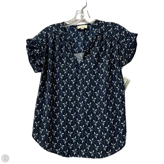 Top Short Sleeve By Loft In Blue, Size: Xs
