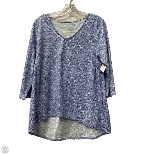 Top 3/4 Sleeve By Chicos In Blue, Size: M