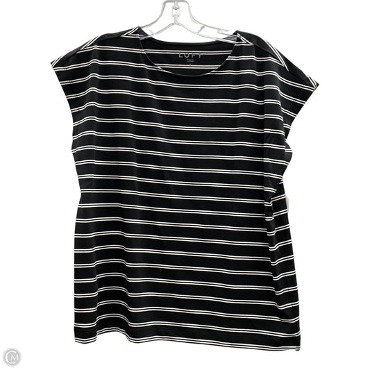 Top Short Sleeve By Loft In Black & White, Size: S