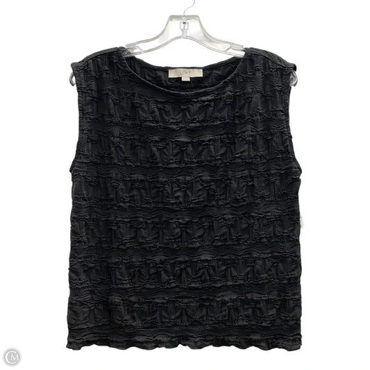 Top Sleeveless By Loft In Black, Size: M