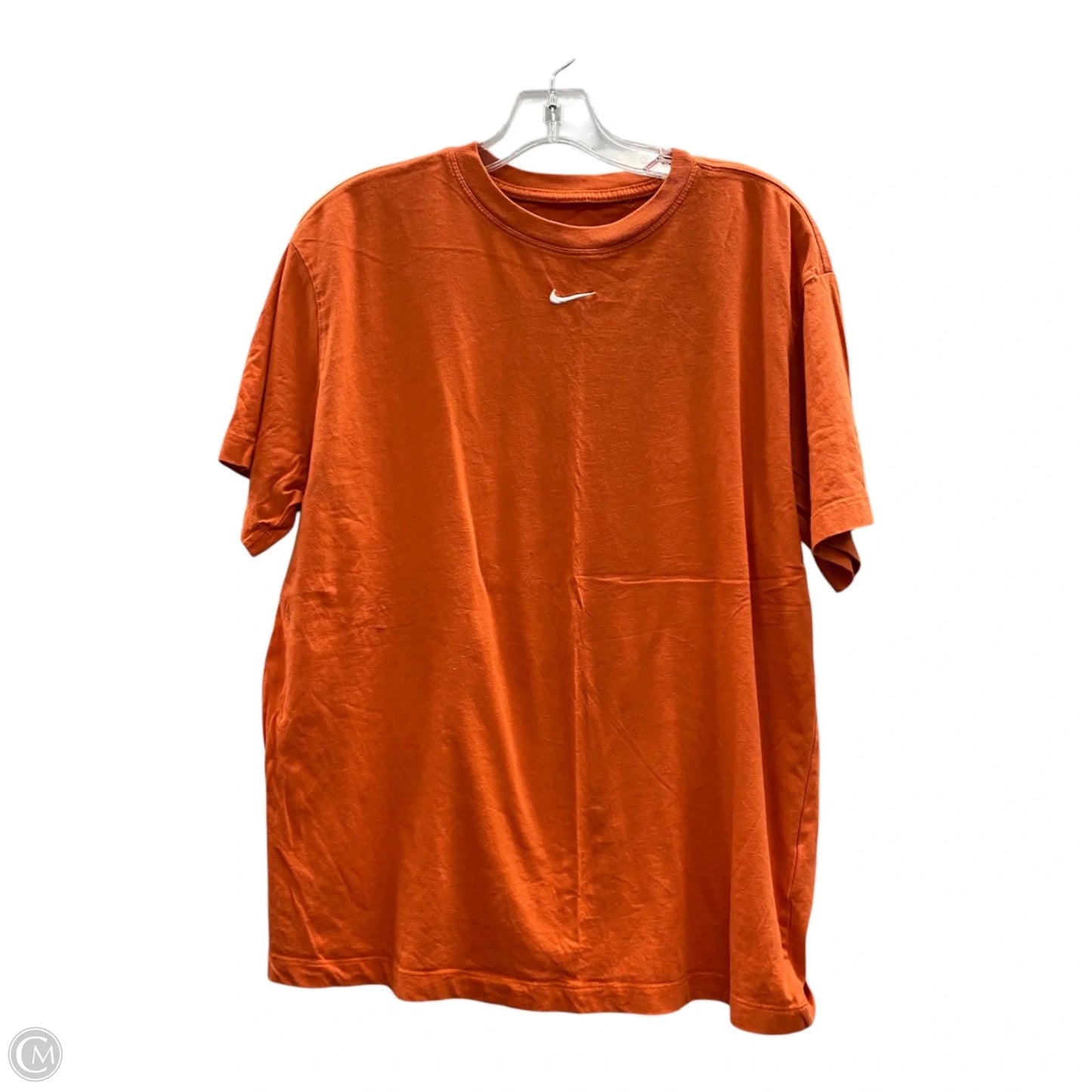 Athletic Top Short Sleeve By Nike In Orange, Size: M