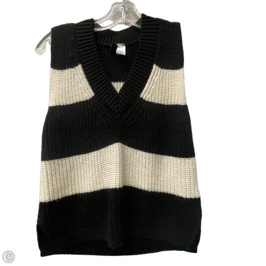 Sweater  Sleeveless By Divided In Black & White, Size: S
