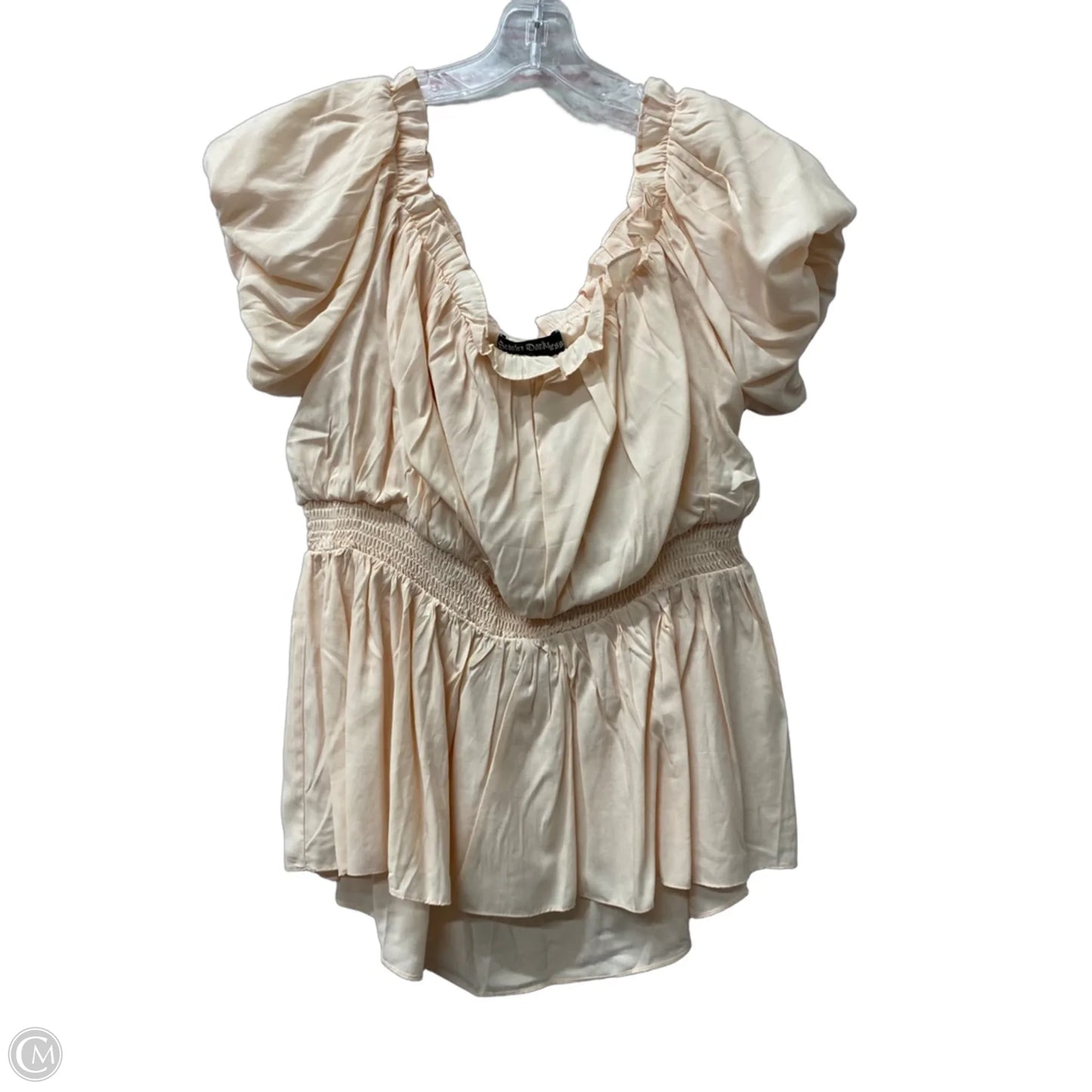 Top Short Sleeve By Scarler In Peach, Size: Xl