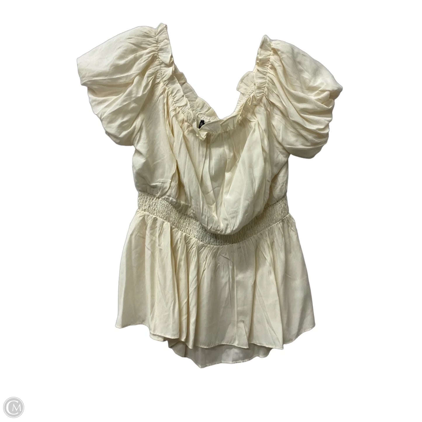 Top Short Sleeve By scarler In Ivory, Size: M