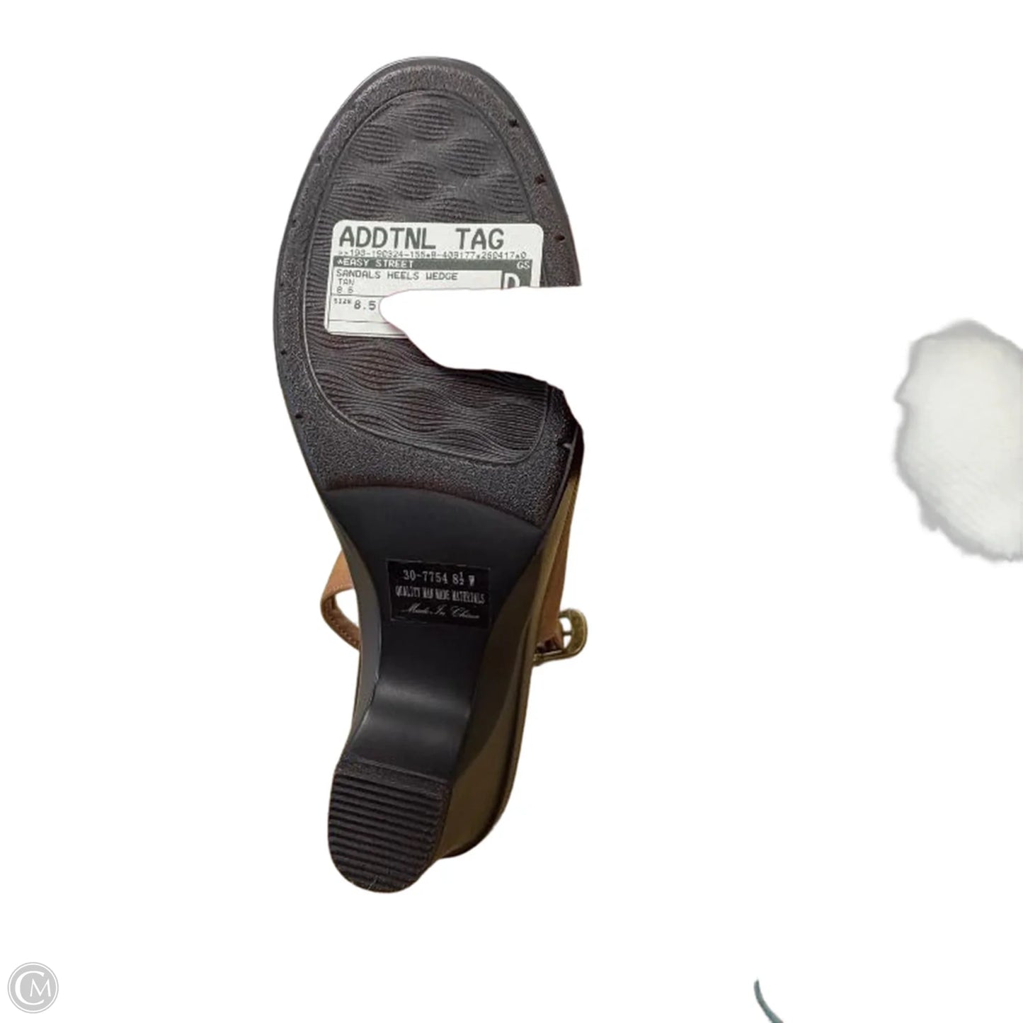 Sandals Heels Wedge By Easy Street In Tan, Size: 8.5