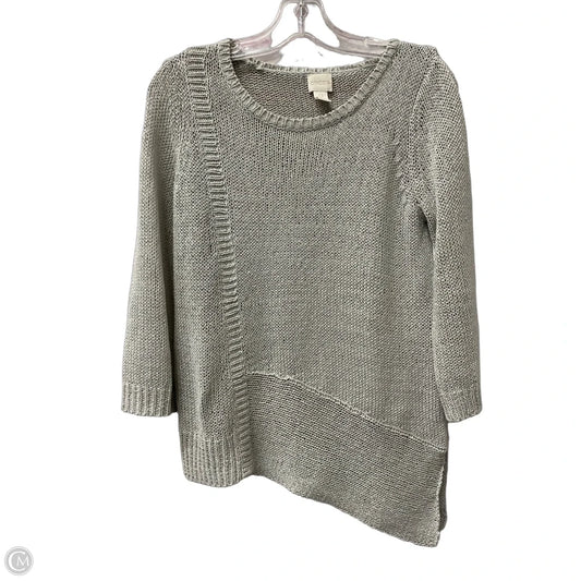 Sweater By Chicos In Silver, Size: S