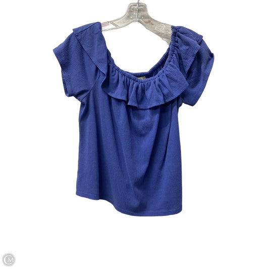 Top Short Sleeve By Ann Taylor In Blue, Size: L