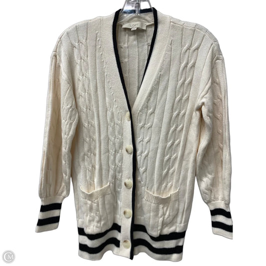 Cardigan By Loft In Cream, Size: Xs