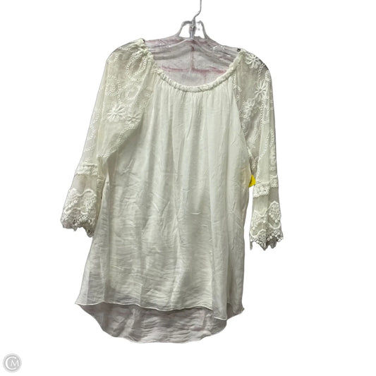 Top Long Sleeve By Bella Marie In White, Size: S