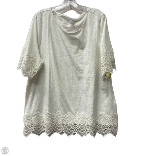 Top Short Sleeve By Chicos In White, Size: Xl