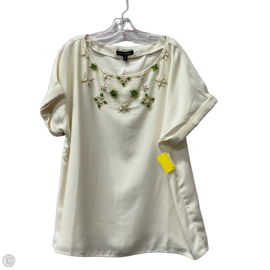 Top Short Sleeve By Banana Republic In Cream, Size: Xl