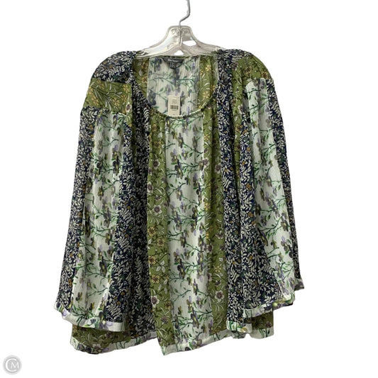 Top Long Sleeve By Blue Tassel In Green, Size: L