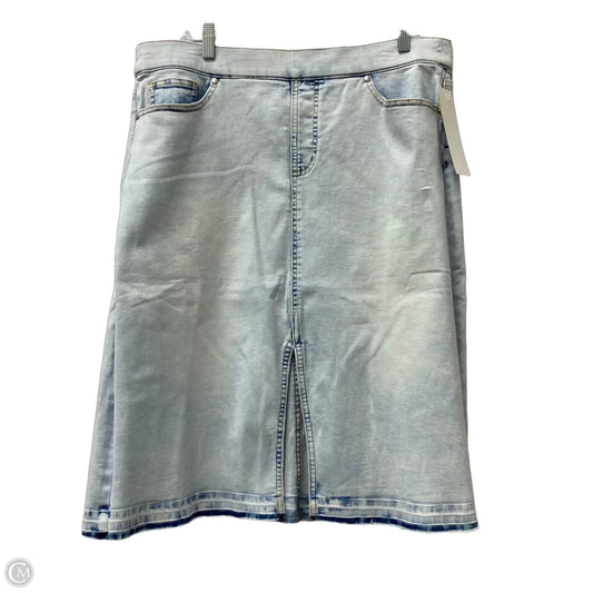 Skirt Midi By Isaac Mizrahi In Blue Denim, Size: 14p