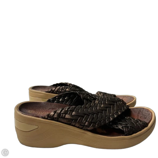 Sandals Heels Block By Bzees In Bronze, Size: 8