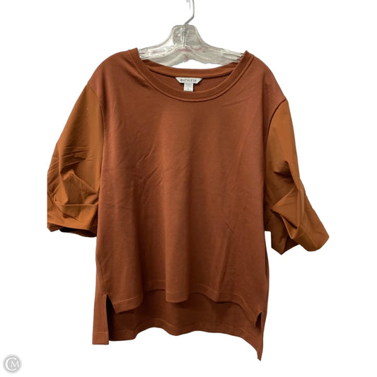 Top Short Sleeve By Athleta In Brown, Size: L