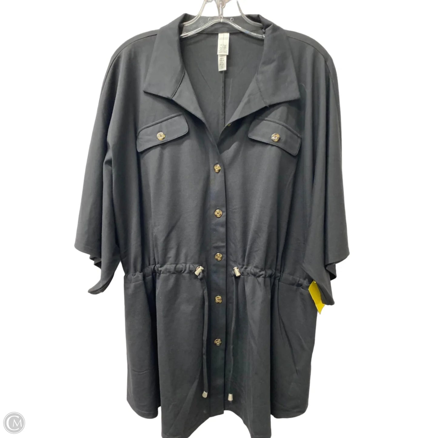 Top Short Sleeve By Cme In Black, Size: L