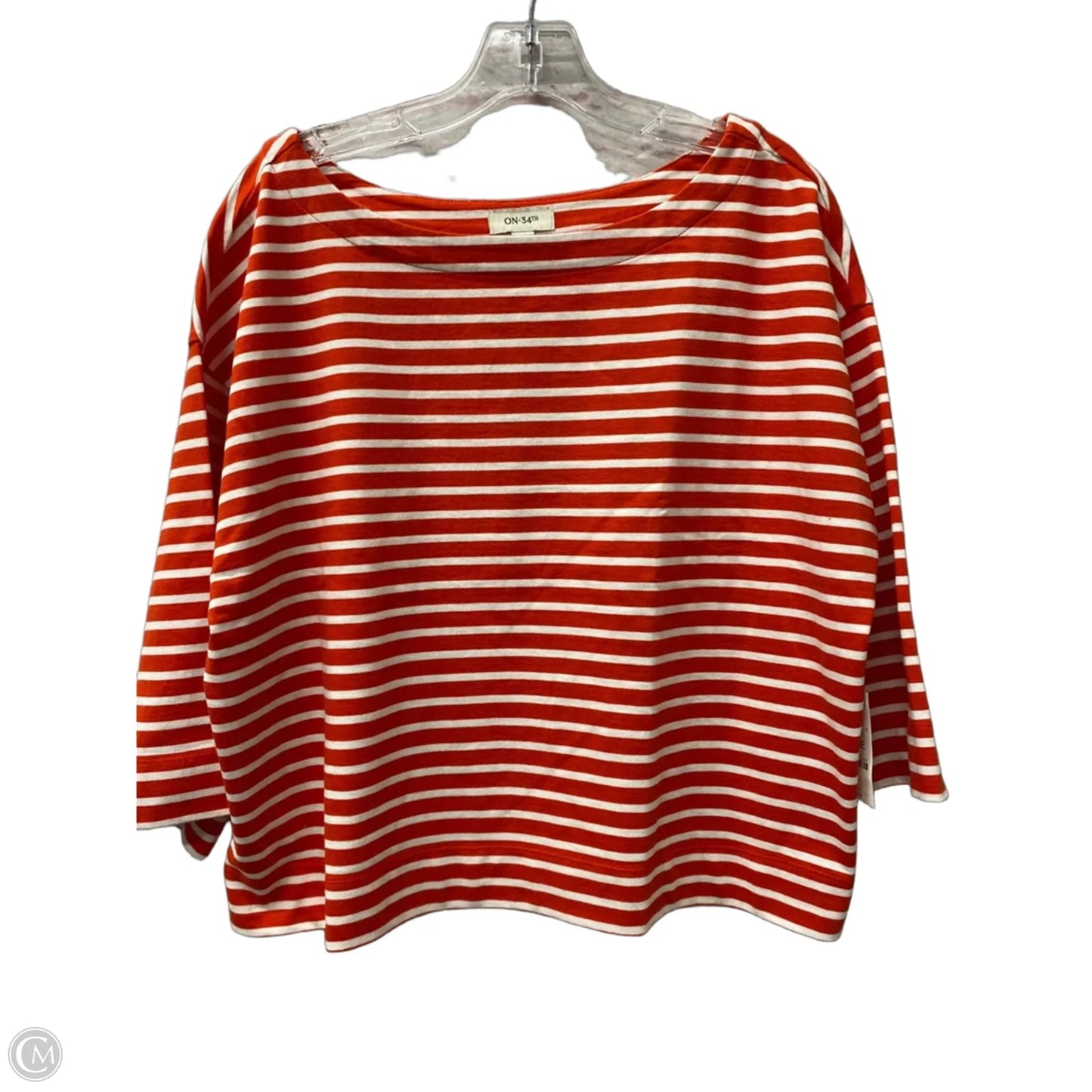 Top 3/4 Sleeve By On 34th In Orange, Size: L