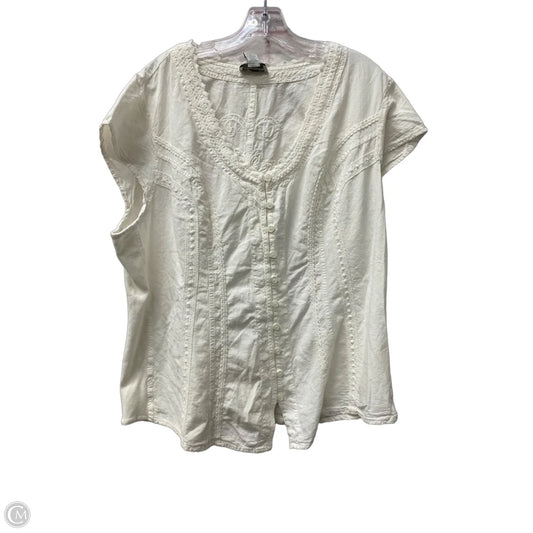 Top Short Sleeve By Soft Surroundings In White, Size: 2x