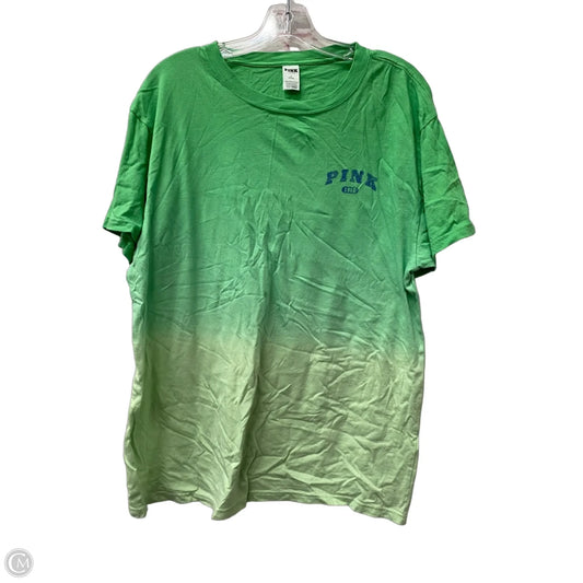 Athletic Top Short Sleeve By Pink In Green, Size: M