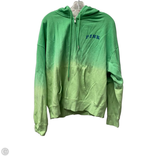 Athletic Top Long Sleeve Hoodie By Pink In Green, Size: L