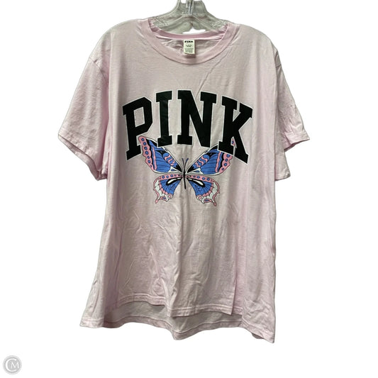 Athletic Top Short Sleeve By Pink In Pink, Size: Xl