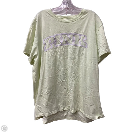Athletic Top Short Sleeve By Pink In Green, Size: Xl