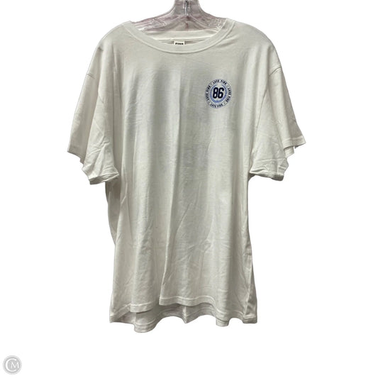 Athletic Top Short Sleeve By Pink In White, Size: Xl