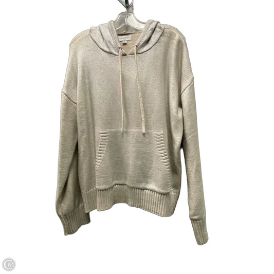 Athletic Sweatshirt Hoodie By Evereve In Tan, Size: M