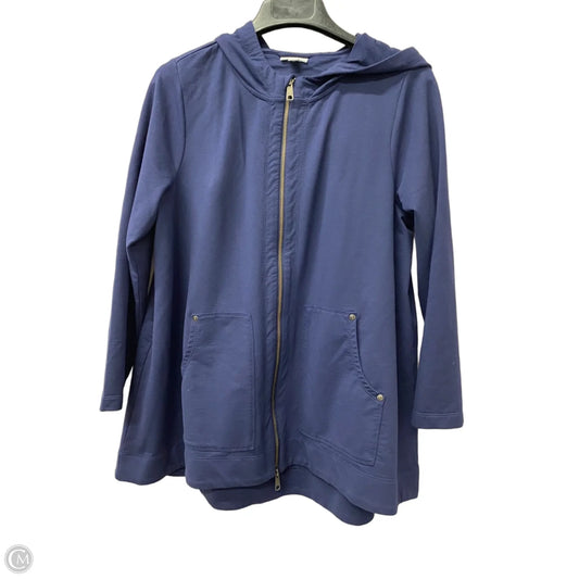 Athletic Sweatshirt Hoodie By J. Jill In Blue, Size: Lp