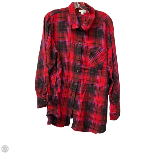 Top Long Sleeve By J. Jill In Red, Size: Xl