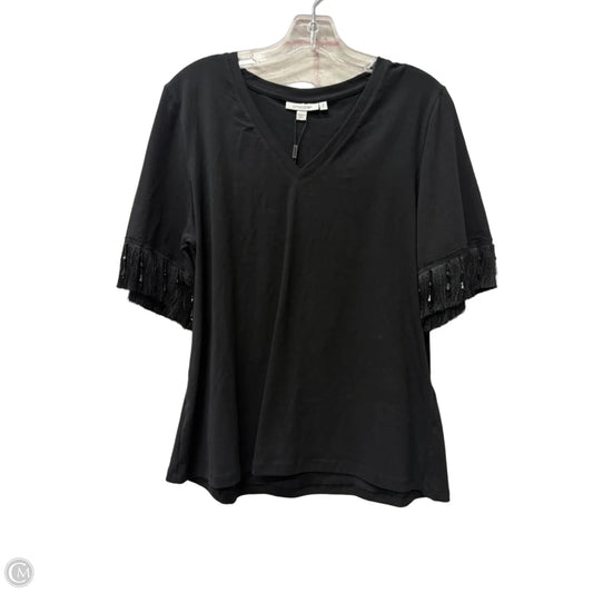 Top Short Sleeve By Chicos In Black, Size: L