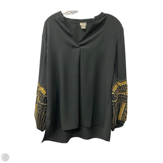 Top Long Sleeve By Chicos In Black, Size: L