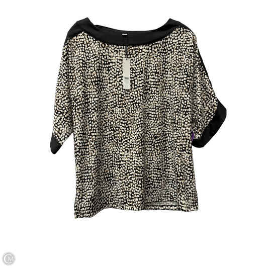 Top Short Sleeve By Chicos In Black & White, Size: L