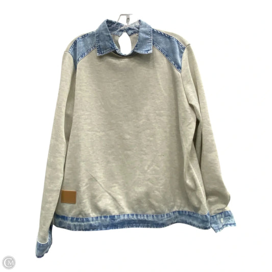 Top Long Sleeve In Blue & Grey, Size: Xl