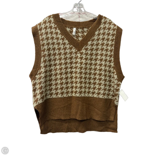 Sweater Short Sleeve By Glam In Brown, Size: L