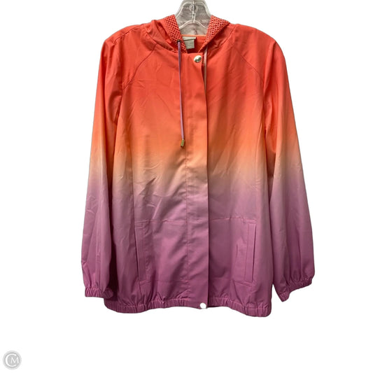 Jacket Windbreaker By Chicos In Orange & Purple, Size: S
