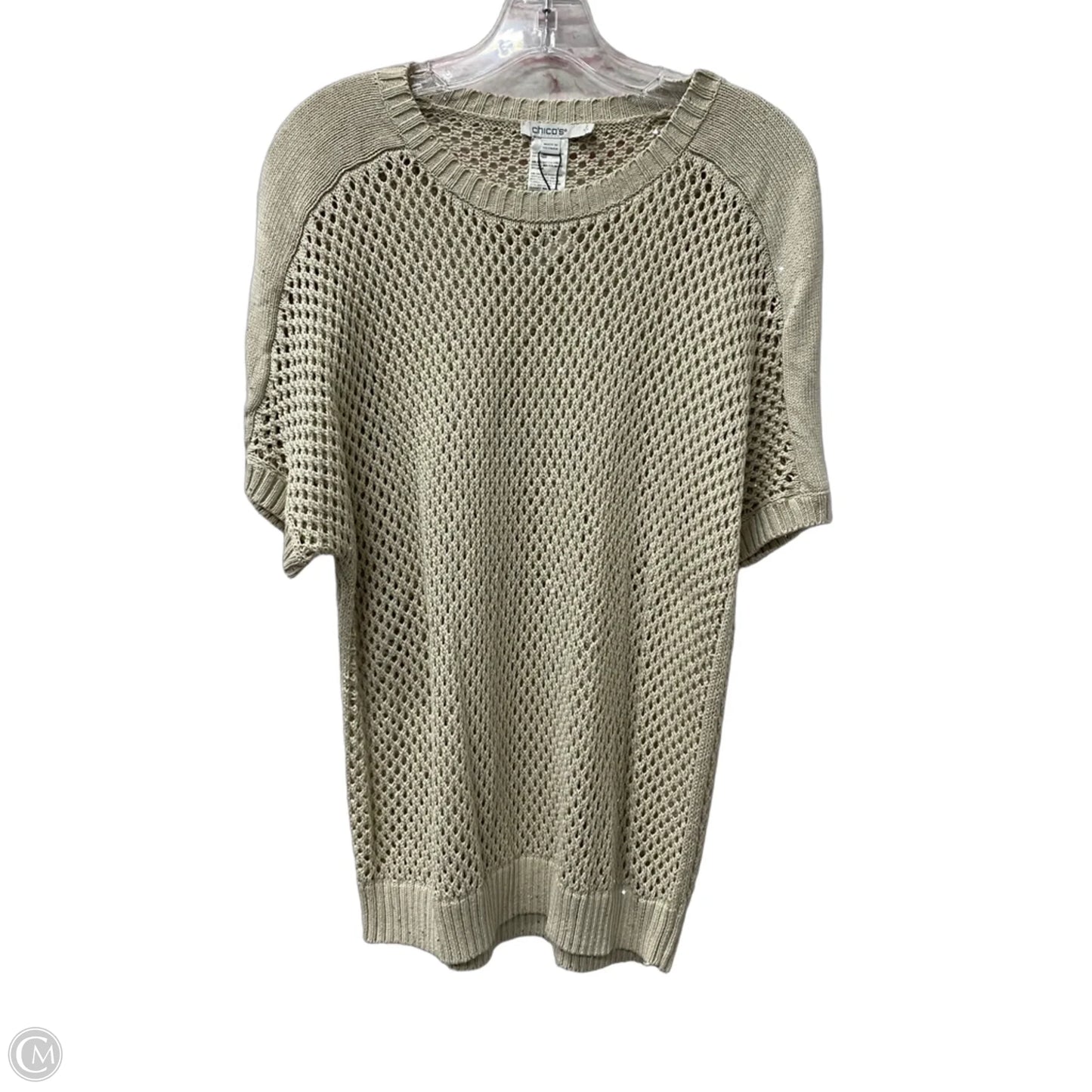 Top Short Sleeve By Chicos In Beige, Size: L