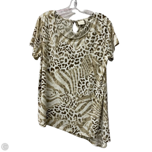 Top Short Sleeve By Chicos In Animal Print, Size: L