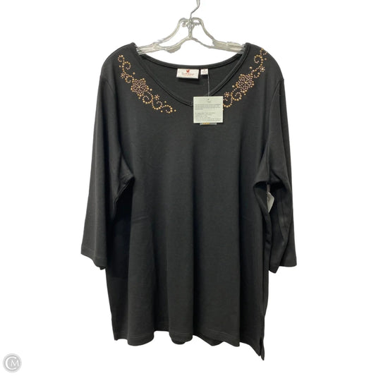 Top Long Sleeve By Quaker Factory In Black, Size: 1x