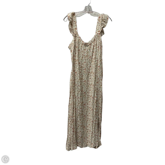 Dress Casual Midi By Loft In Red & Tan, Size: L