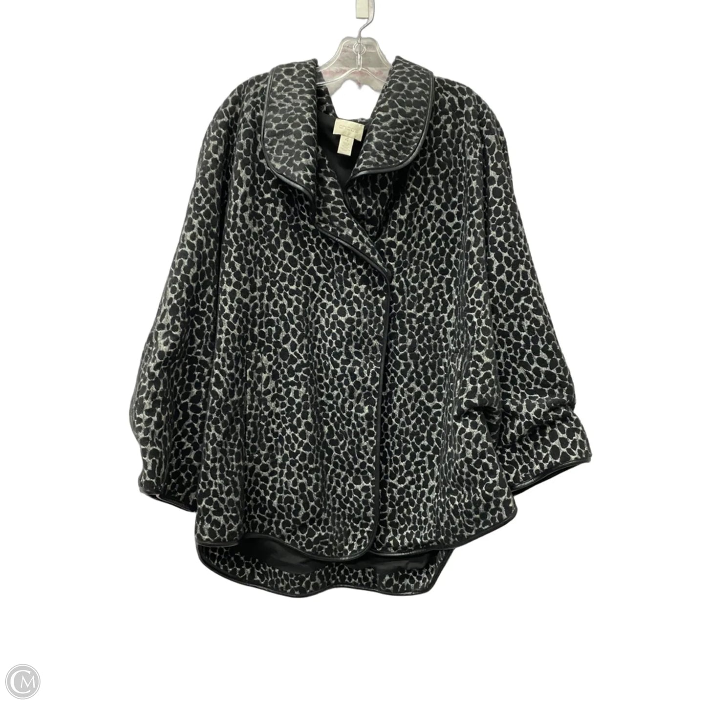 Coat Other By Chicos In Black & Grey, Size: 1x