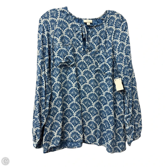 Top Long Sleeve By Pure Jill In Blue, Size: M
