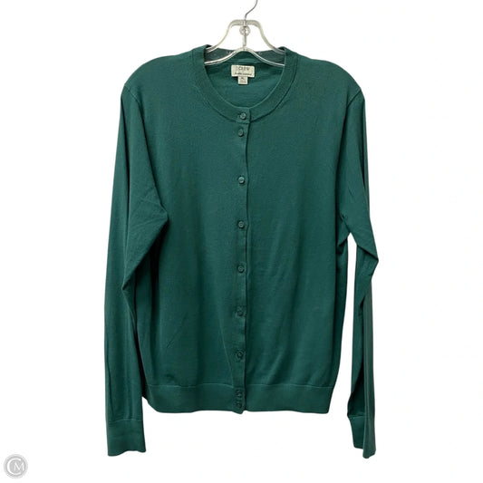 Sweater Cardigan By J. Crew In Green, Size: Xl