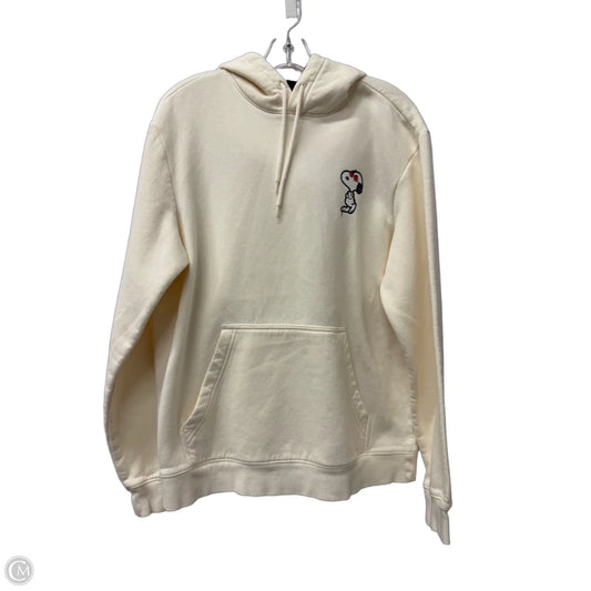 Sweatshirt Hoodie By H&m In Cream, Size: M